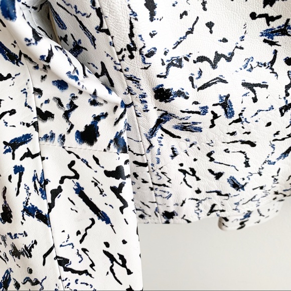 Roschterra Abstract Painted Moto Leather Jacket - Picture 14 of 15